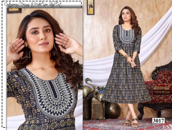 Golden Double Magic Vol 1 Foil Print Designer Kurti Collection